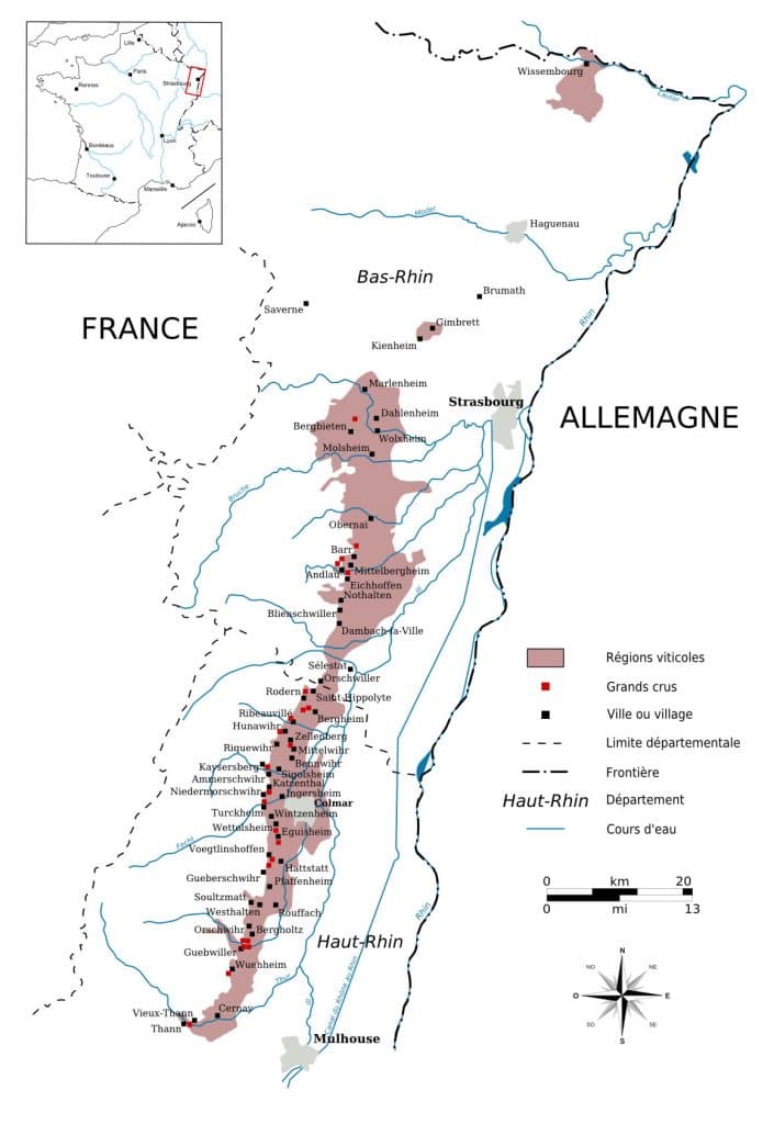 Carte vins d'Alsace - Vins d'Alsace à Ouistreham (Caen la mer) dans le Calvados